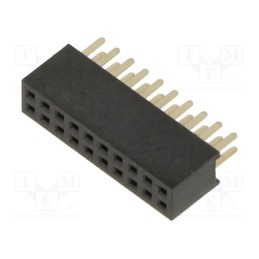 10 pcs : M50-3001045 - 10+10 Pos. Female DIL Vertical Throughboard Conn.