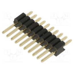 10 pcs : M52-040023V1045 - 10 Pos. Male SIL Vertical Throughboard Conn.