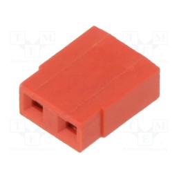 50 pcs : M7566-05 - Jumper, pin strips, female, 2.54mm, open, 3A, gold-plated, red
