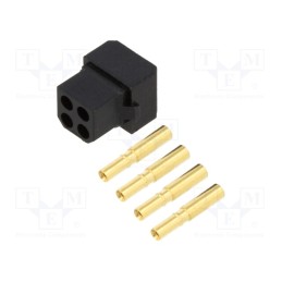 10 pcs : M80-8890405 - Plug, wire-wire/PCB, female, Datamate L-Tek, 2mm, PIN: 4, crimped