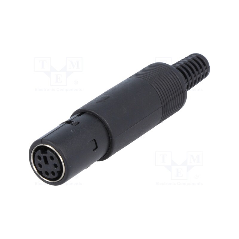 10 pcs : MDC-106 - Plug, DIN mini, female, PIN: 6, soldering, for cable, straight