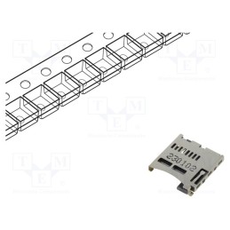 10 pcs : MEM2052-00-195-00-A - Connector: for cards, microSD, push-push, SMT, gold flash, PIN: 8