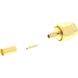 1 pcs - Telegartner, Plug Cable Mount SMA Connector, 50Ω, Crimp Termination, Straight Body