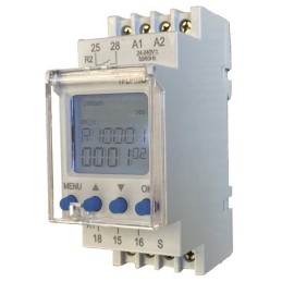 1 pcs - Tempatron TFDR Series DIN Rail Mount Timer Relay, 24 - 240V ac, 2-Contact, 0 - 9999 min, 0 -