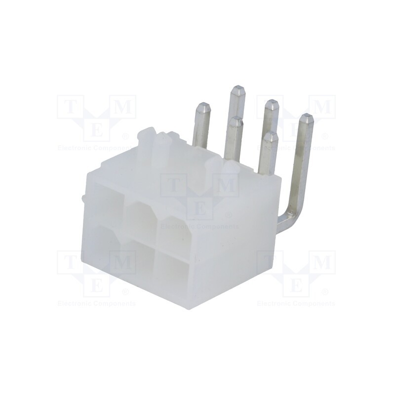 20 pcs : MF42-RP-06 - Socket, wire-board, male, MF42, 4.2mm, PIN: 6, THT, PCB snap, 7A