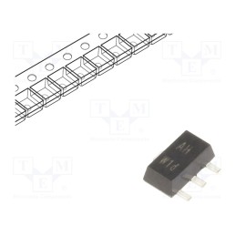 20 pcs : BCX53,115 - Transistor: PNP, bipolar, 80V, 1A, SC62,SOT89