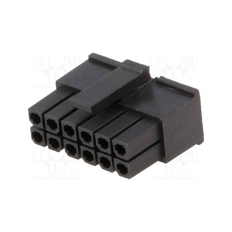 20 pcs : MFW-12 - Plug, wire-board, female, 3mm, PIN: 12, w/o contacts, for cable, 5A