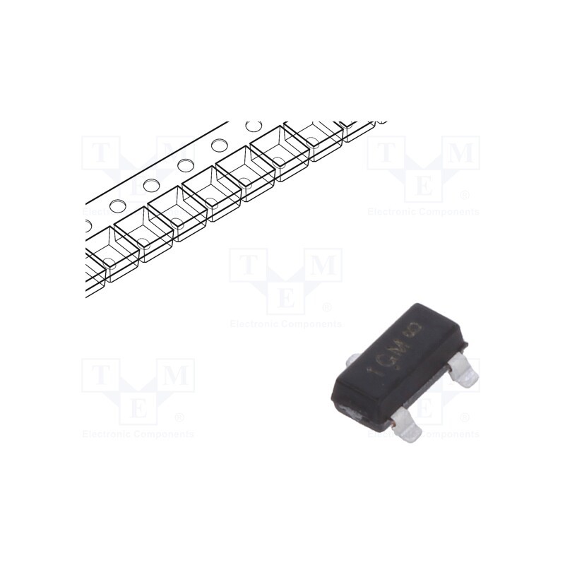 50 pcs : SMMBTA06LT1G - Transistor: NPN, bipolar, 80V, 0.5A, 0.225W, SOT23