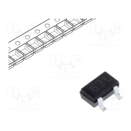 50 pcs : BAS40W,115 - Diode: Schottky rectifying, SMD, 40V, 0.12A, SOT323,