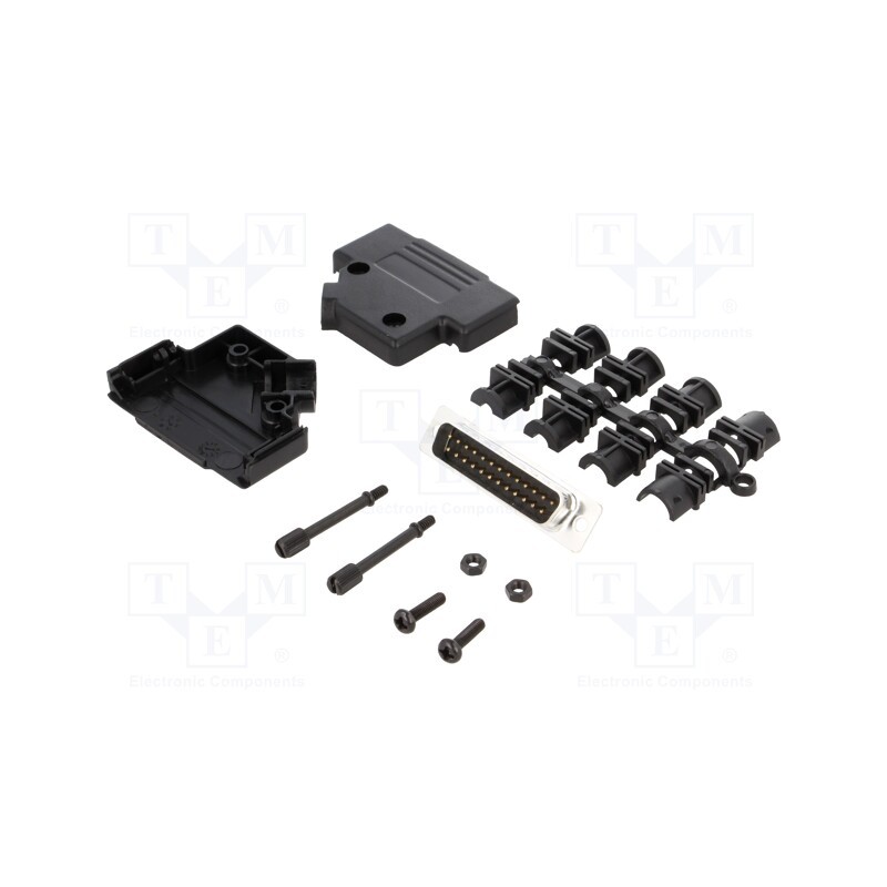 10 pcs : MHD45PPK25DB25PK - D-Sub, PIN: 25, plug, male, angled 45°, soldering, for cable