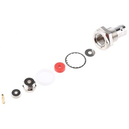 1 pcs - RS PRO, jack Panel Mount BNC Connector, 75Ω, Clamp Termination, Straight Body