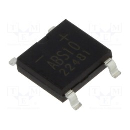 50 pcs : ABS10TR - Bridge rectifier: single-phase, Urmax: 1kV, If: 0.8A, Ifsm: 30A, ABS