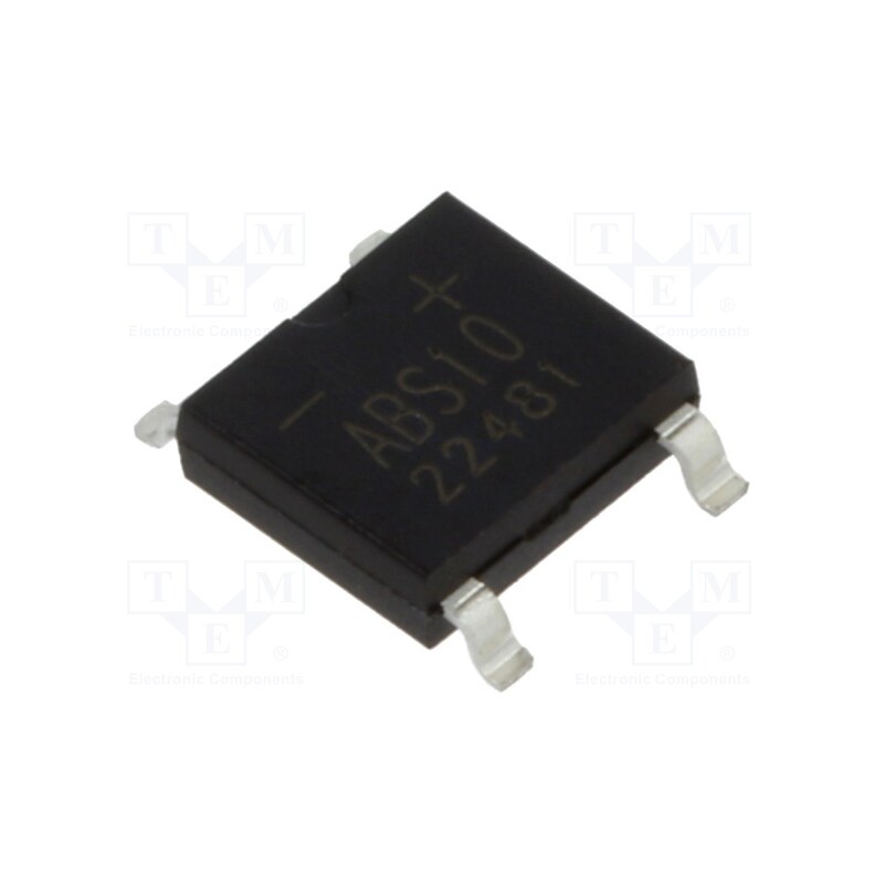 50 pcs : ABS10TR - Bridge rectifier: single-phase, Urmax: 1kV, If: 0.8A, Ifsm: 30A, ABS