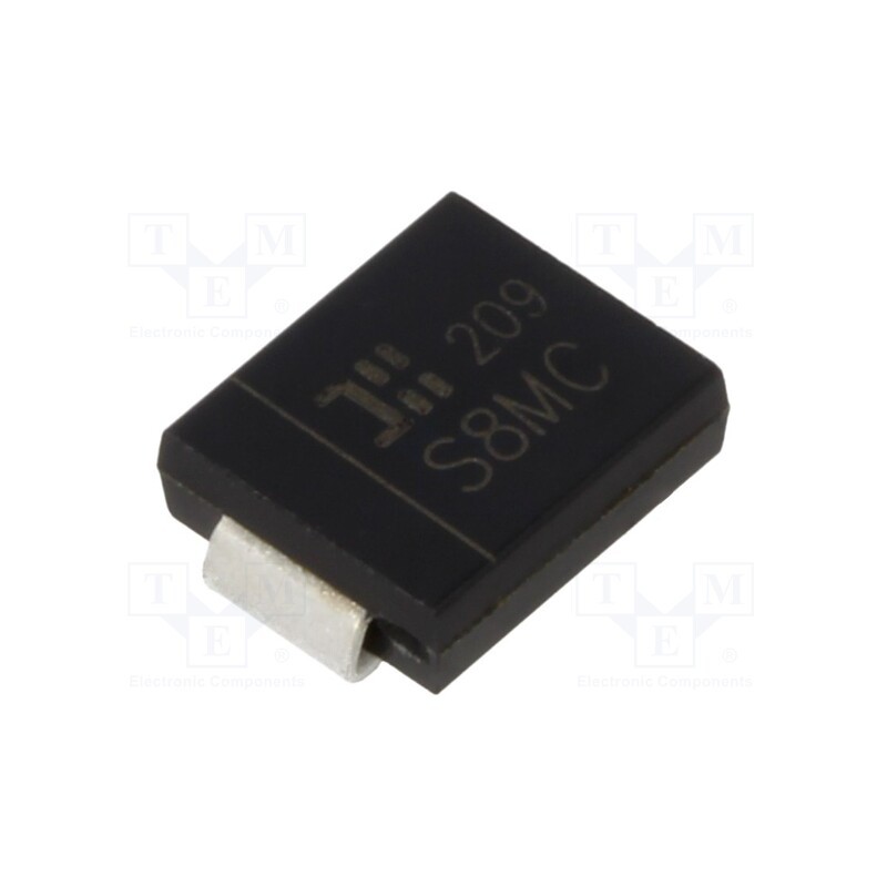 10 pcs : S8MC-13 - Diode: rectifying, SMD, 1kV, 8A, SMC, Ufmax: 0.985V, Ifsm: 200A