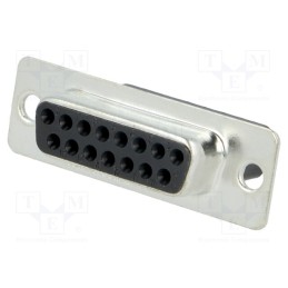 10 pcs : MHDBC15SS - D-Sub, PIN: 15, plug, female, for cable, Type: w/o contacts, 3A, 250V