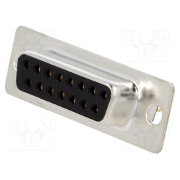 10 pcs : MHDD15-F-T-B-M - D-Sub, PIN: 15, socket, female, on PCBs, straight, THT, 5A, -55÷105°C