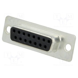 10 pcs : MHDD15-F-T-B-S - D-Sub, PIN: 15, socket, female, on PCBs, straight, THT, 3A, 250V