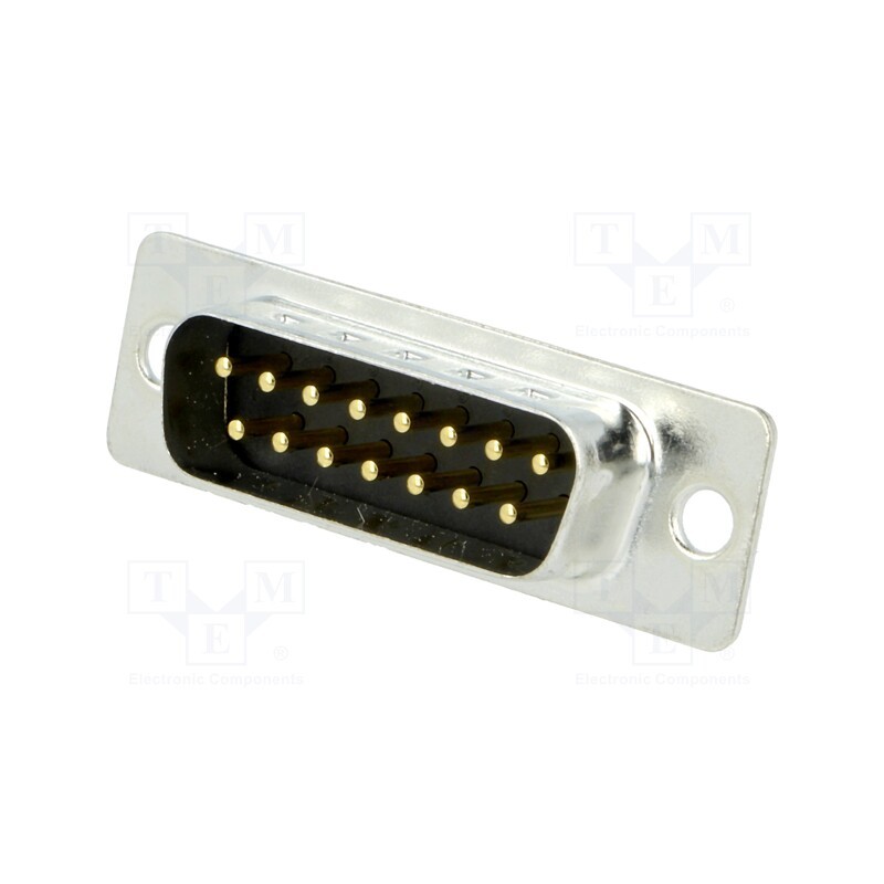 10 pcs : MHDD15-M-T-B-M - D-Sub, PIN: 15, socket, male, on PCBs, straight, THT, 5A, -55÷105°C