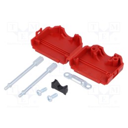 10 pcs : MHDPPK15-R-K - Enclosure: for D-Sub connectors, D-Sub 15pin,D-Sub HD 26pin