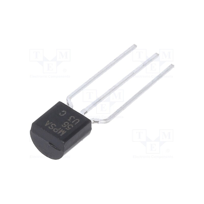 50 pcs : MPSA56 - Transistor: PNP, bipolar, 80V, 0.5A, 625mW, TO92