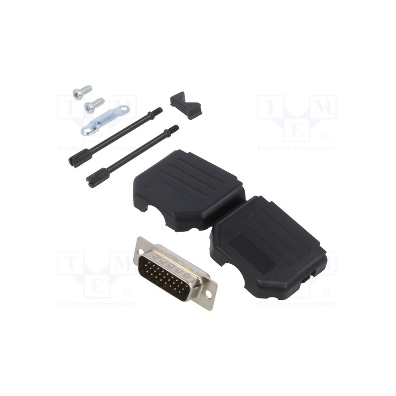 10 pcs : MHDPPK9HD15MS-K - D-Sub HD, PIN: 15, plug, male, for cable, straight, soldering