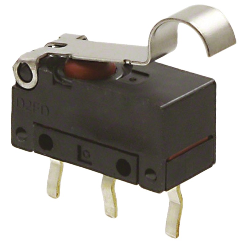 1 pcs - Omron Simulated Roller Lever Micro Switch, Pc Pin Terminal, 100 mA @ 30 V dc, SP-CO, IP6X