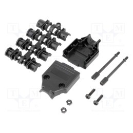 10 pcs : MHDTPPK9-K - Enclosure: for D-Sub connectors, straight, unshielded, UNC 4-40