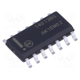 10 pcs : MC14013BDR2G - IC: digital, D flip-flop, Ch: 2, SMD, SO14