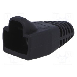 10 pcs : MHRJ45SRB-BK - RJ45 plug boot, 6mm, black