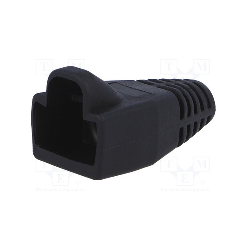 10 pcs : MHRJ45SRB-BK - RJ45 plug boot, 6mm, black