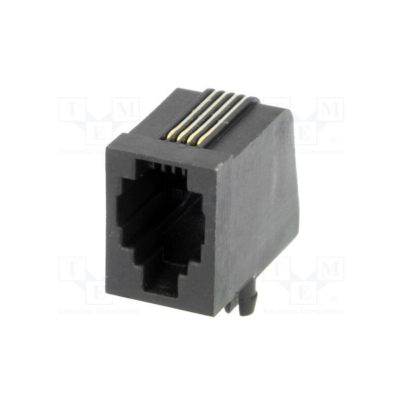 10 pcs : MHRJJ44NFRA - Socket, RJ9, PIN: 4, Layout: 4p4c, THT, angled
