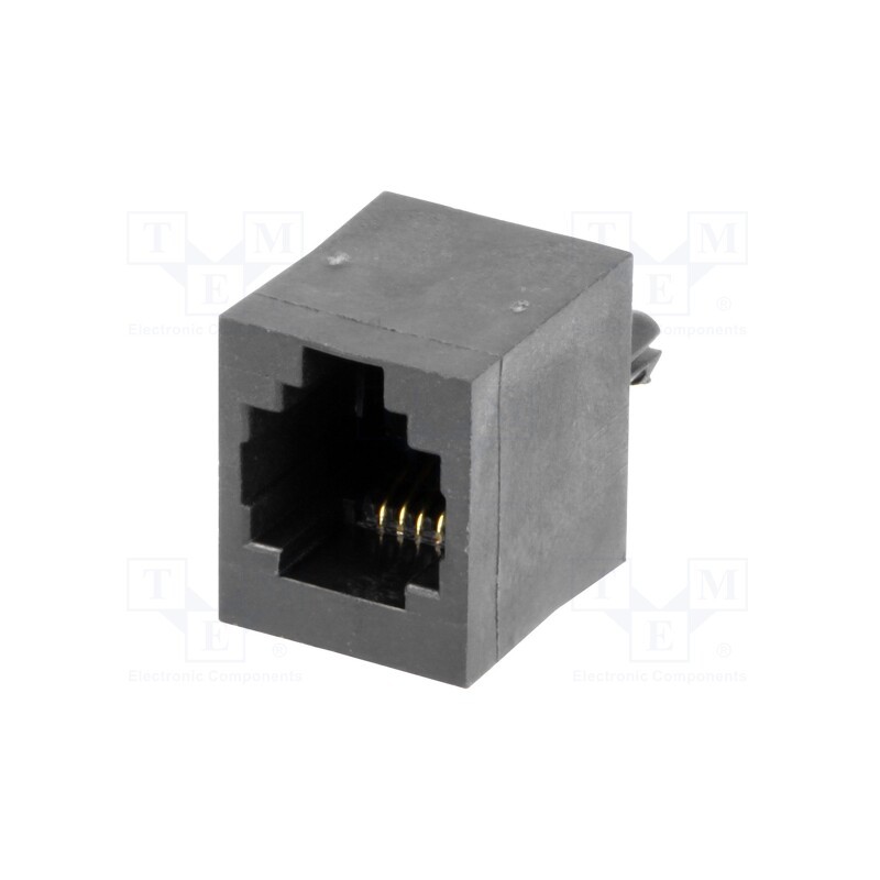 10 pcs : MHRJJ64NFV - Socket, RJ11, PIN: 4, Layout: 6p4c, THT, straight