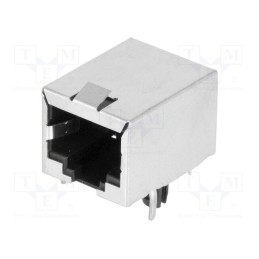 10 pcs : MHRJJ88NFRAS - Socket, RJ45, PIN: 8, shielded, Layout: 8p8c, THT, angled