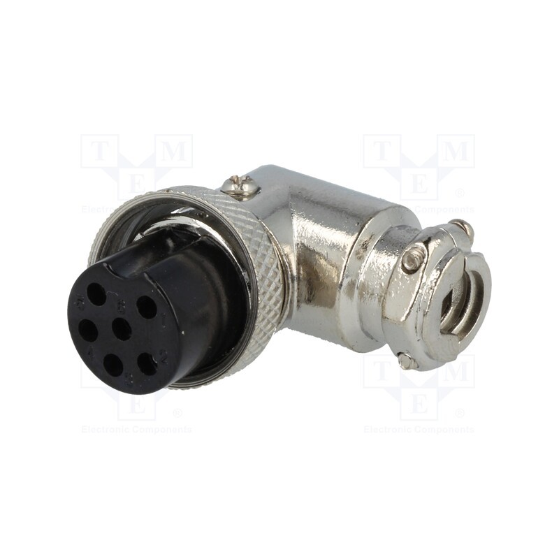 10 pcs : MIC356 - Plug, microphone, female, PIN: 6, for cable, angled 90°