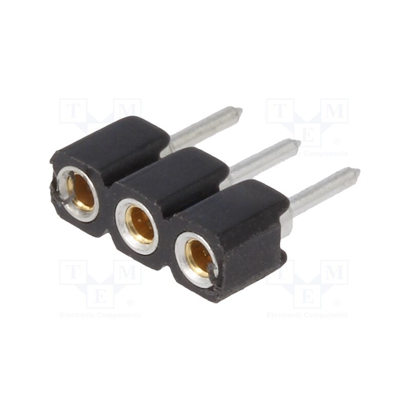 10 pcs : MK21.03Z - Socket, pin strips, female, PIN: 3, straight, 2.54mm, THT, 1x3
