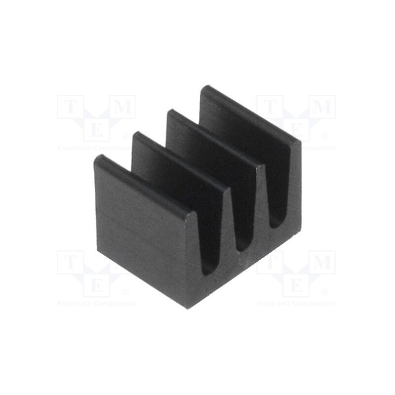10 pcs : ICKSMDA5SA - Heatsink: extruded, black, L: 5mm, W: 6.3mm, H: 4.8mm, 123K/W