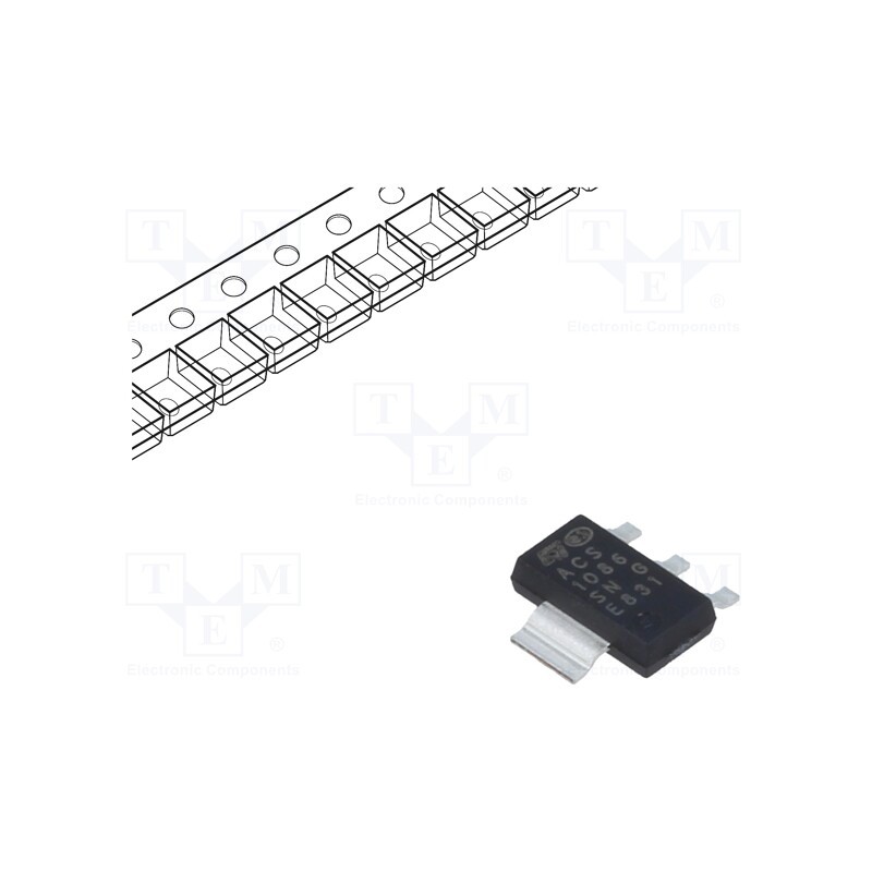 10 pcs : ACS108-6SN-TR - Thyristor: AC switch, 600V, Ifmax: 0.8A, Igt: 10mA, SOT223, SMD, ASD™