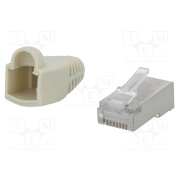 20 pcs : MP0011 - Plug, RJ45, PIN: 8, Cat: 5e, shielded,with protection, gold-plated