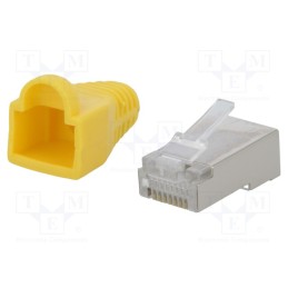 20 pcs : MP0015 - Plug, RJ45, PIN: 8, Cat: 5e, shielded,with protection, gold-plated