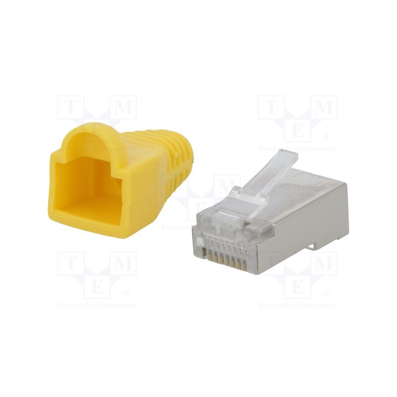 20 pcs : MP0015 - Plug, RJ45, PIN: 8, Cat: 5e, shielded,with protection, gold-plated