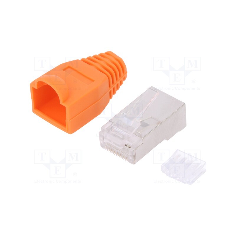 10 pcs : MP0022O - Plug, RJ45, PIN: 8, Cat: 6, shielded,with protection, Layout: 8p8c
