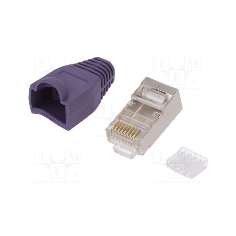 10 pcs : MP0022P - Plug, RJ45, PIN: 8, Cat: 6, shielded,with protection, Layout: 8p8c