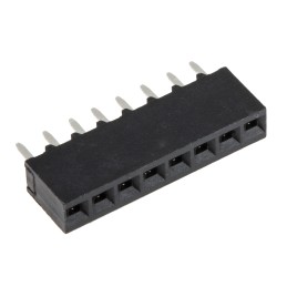100 pcs - TE Connectivity AMPMODU MOD IV Series Straight Through Hole Mount PCB Socket, 8-Contact, 1-Row, 2.54mm Pitch, Solder