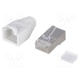 10 pcs : MP0022W - Plug, RJ45, PIN: 8, Cat: 6, shielded,with protection, Layout: 8p8c