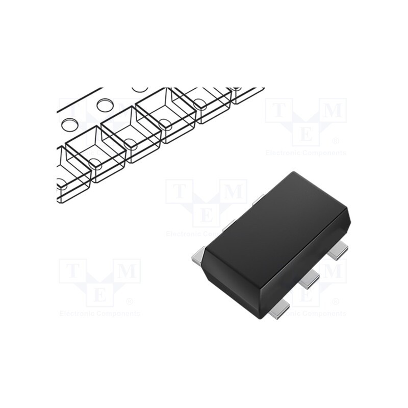 20 pcs : TPD3E001DRLR - Diode: TVS array, Ubr: 11V, 5.5A, unidirectional, SOT5X3, Ch: 3