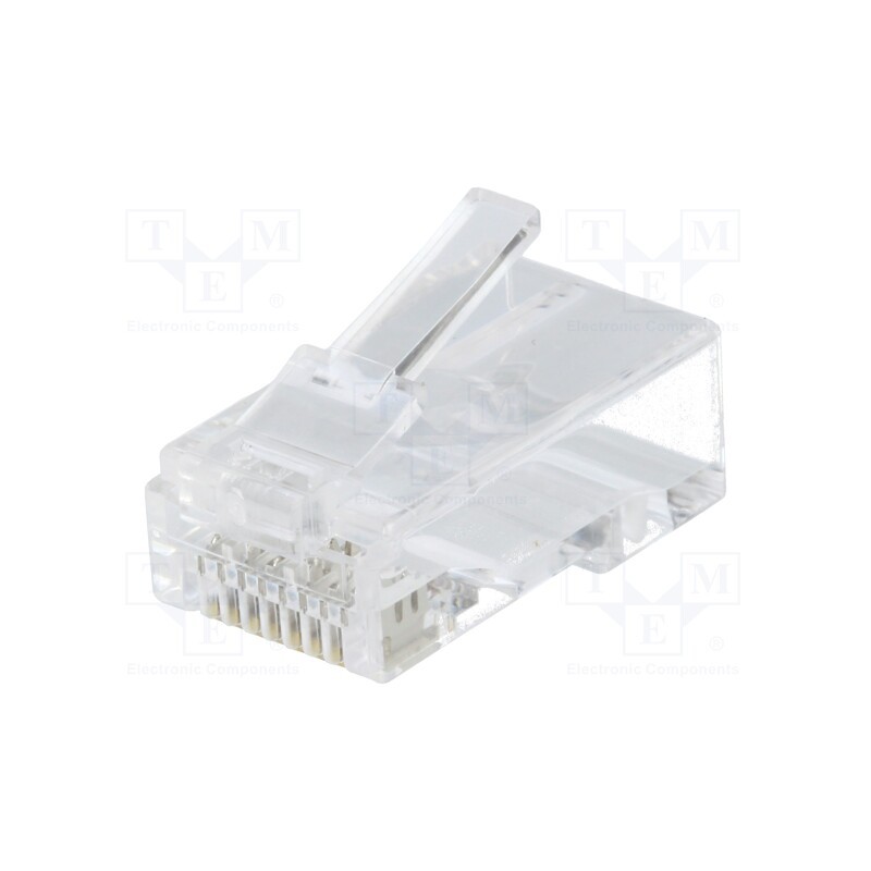 50 pcs : MP0071 - Plug, RJ45, Cat: 6a, unshielded, gold-plated, Layout: 8p8c, straight