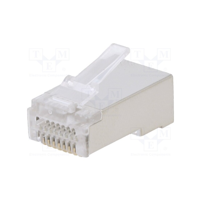 10 pcs : MP0077 - Plug, RJ45, Cat: 6, shielded, Layout: 8p8c, 4.8÷6.5mm, 24AWG÷27AWG