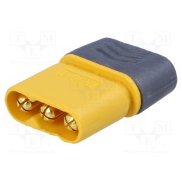 10 pcs : MR30-M - Plug, DC supply, MR30, male, PIN: 3, for cable, soldering, yellow