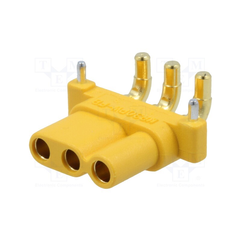 10 pcs : MR30PW-FB - Socket, DC supply, MR30, female, PIN: 3, on PCBs, THT, yellow, 15A