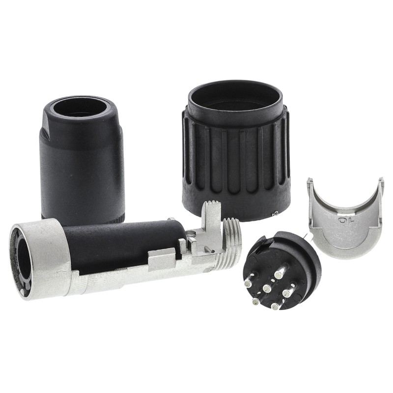 1 pcs - Amphenol, C 091 B 6 Pole M16 Din Plug, 5A, 300 V ac, Male, Cable Mount